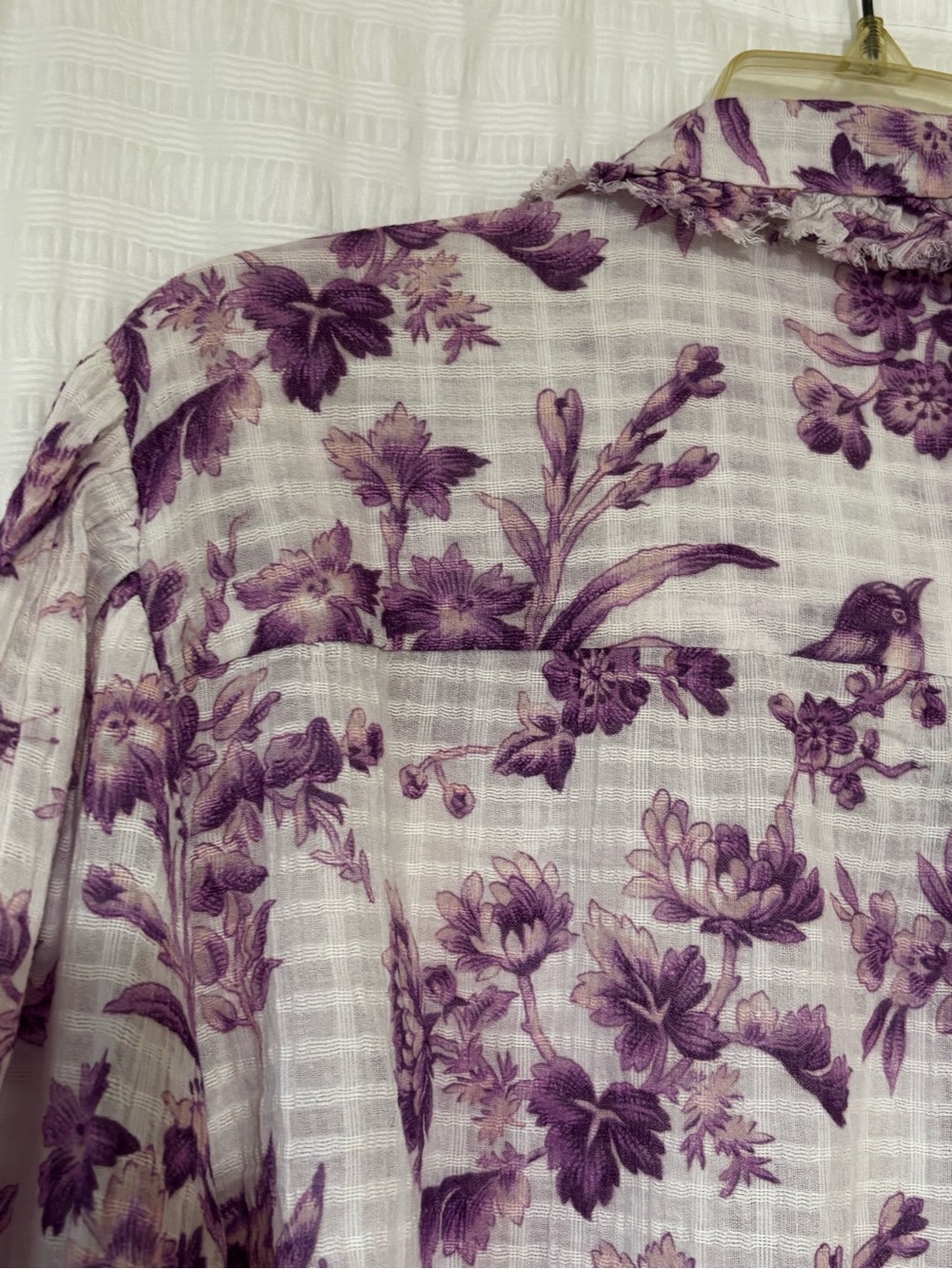 Sundance Lavender Purple & White Floral Gauzy Cotton Top, size XXL - Picture 10 of 13